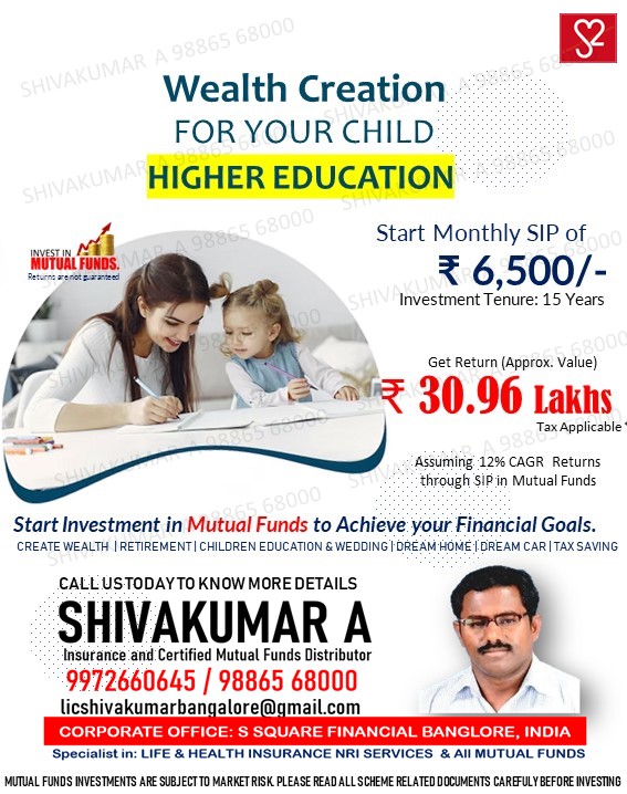sip for education, sip study, sip, sip shivakumar, mutual funds, India, sip9886568000
